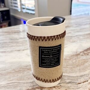 CARIBOU COFFEE X FARIBAULT MILL Covered Coffee Mug With Woolen Sleeve 14 Ounces